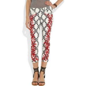 Isabel Marant Godart Embroidered Cropped Jeans